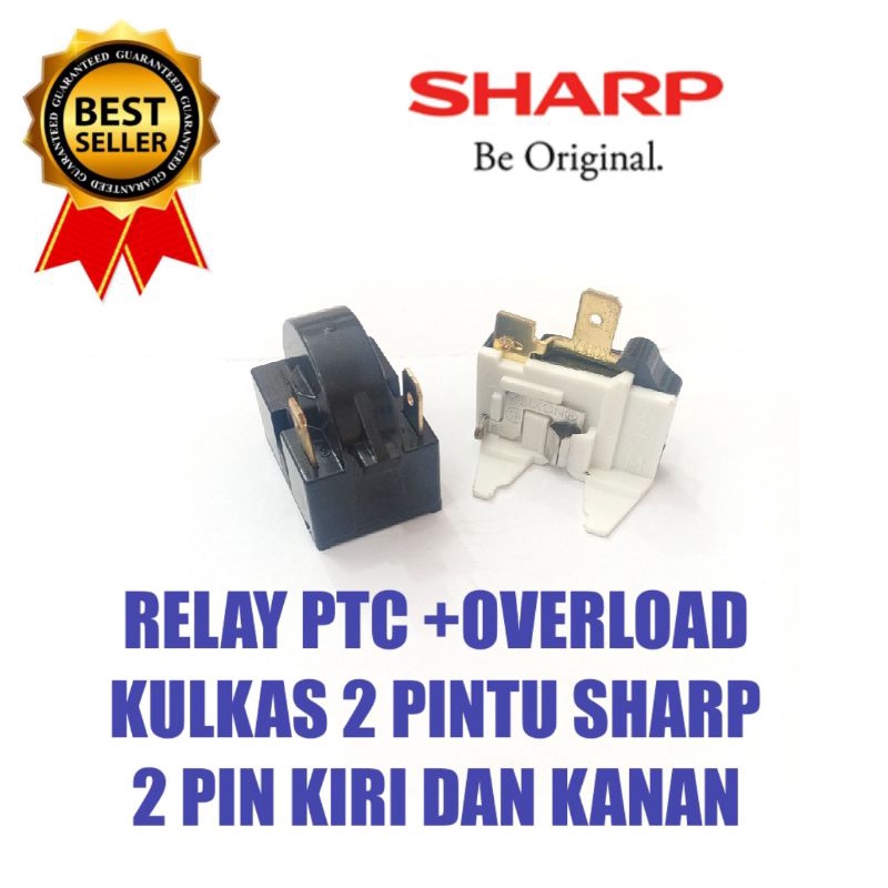 RELAY PTC + OVERLOAD KULKAS SHARP 2 PINtU