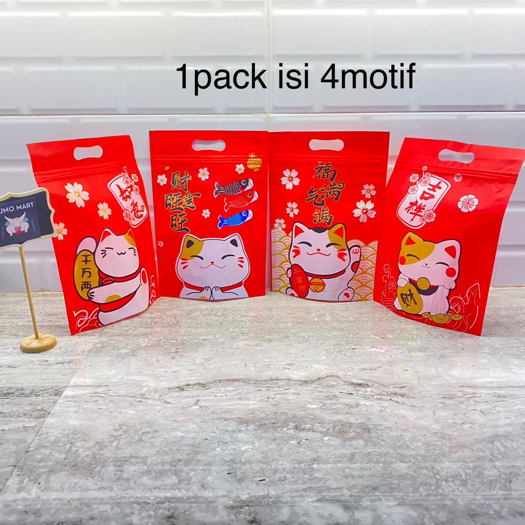 

10PCS COOKIES BAG / GOODIE BAG LUCKY CAT IMLEK / GIFT BAG CHINESE NEW YEAR / KANTONG PLASTIK BISKUIT / KANTONG PERMEN / KANTONG UNIK / GOODIE BAG IMLEK
