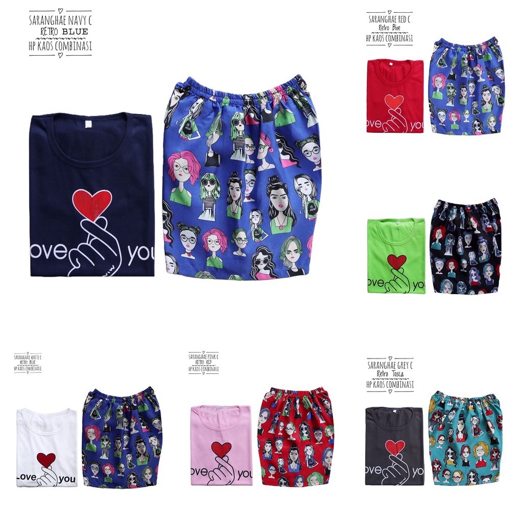 IZANY Piyama HP Kaos / Hotpant Dewasa  Size L Celana Pendek Motif