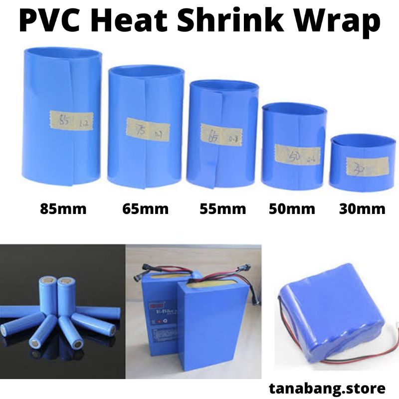 50cm PVC Heat Shrink Wrap Tube bungkus baterai Lipo RC lebar flat 55mm 5.5CM