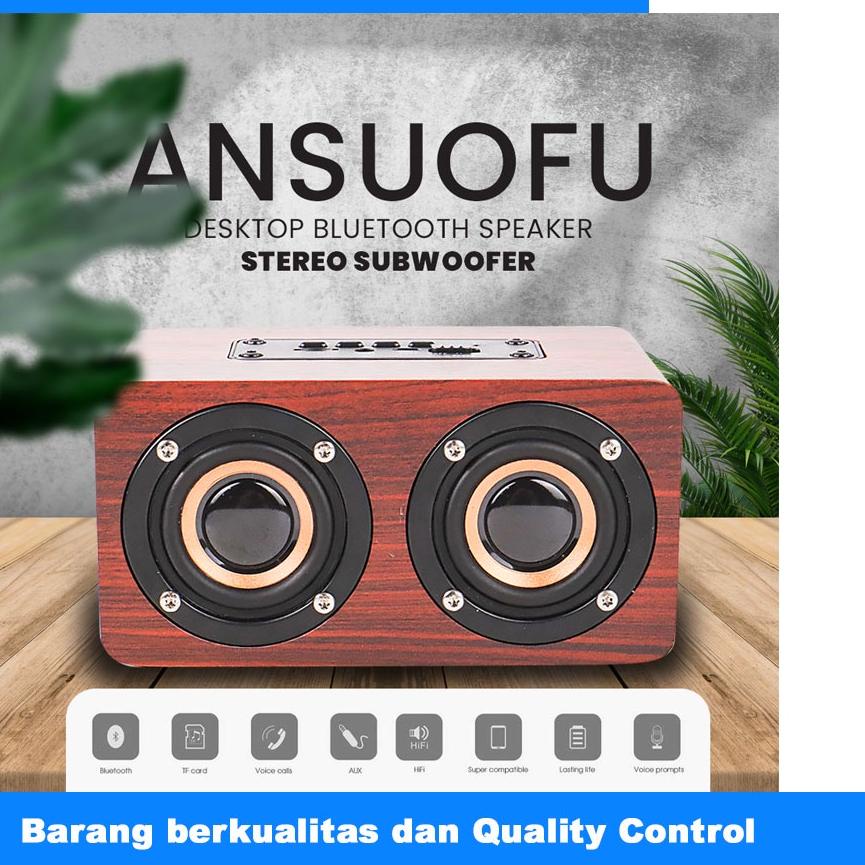 Paling Diminati Speaker Bluetooth Stereo Subwoofer - Speaker Portable - Wood Materials - W5