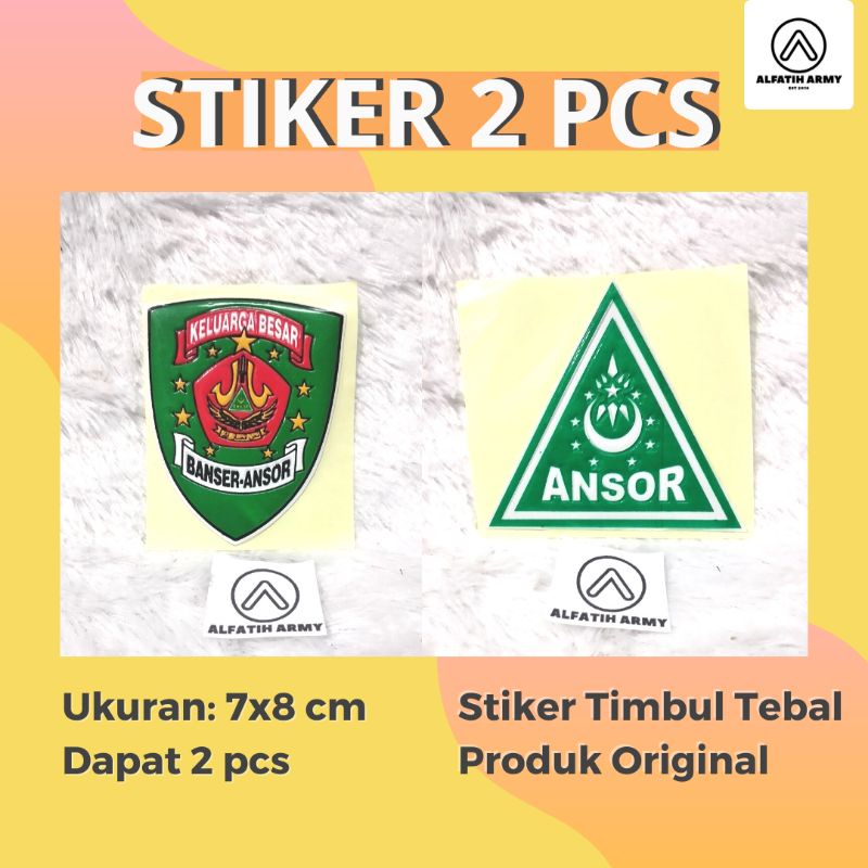 2 PCS Stiker Banser Ansor Timbul untuk Motor AlFatih Army Waterproof Awet