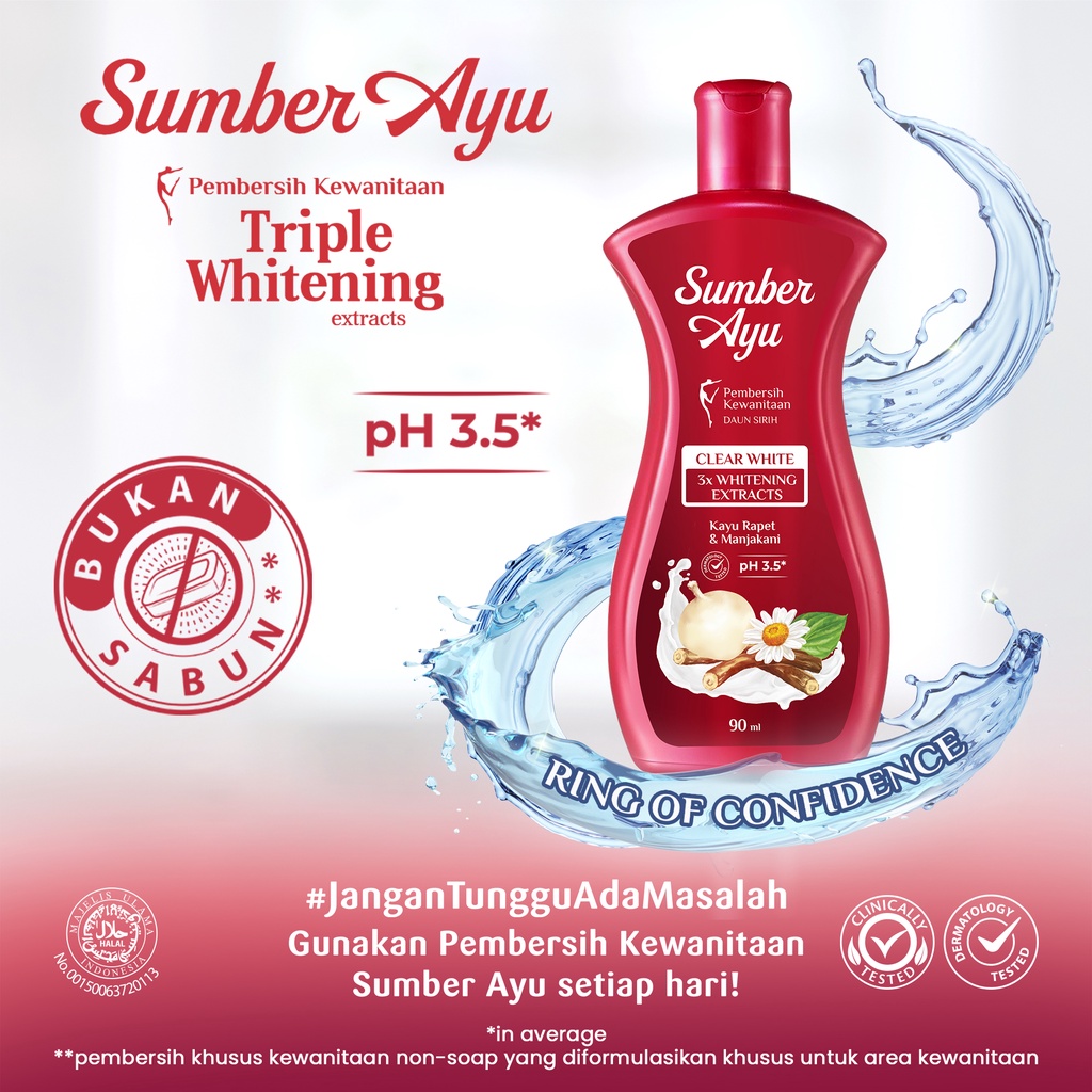 Sumber Ayu Feminine Wash Clear White 90Ml - Pembersih Kewanitaan