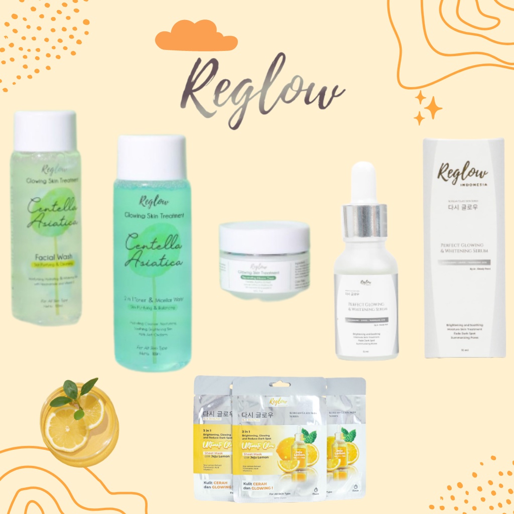 Reglow Paket Skincare Plus Serum Original dr Shindy Mengatasi Jerawat Flek Hitam Berutusan Kulit Kusam