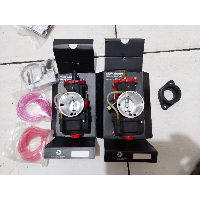 Karbu PWK 24 ,28 ,30, 32 Black dan 30, 32, 34 Ride it Krom + Karet Intake Original