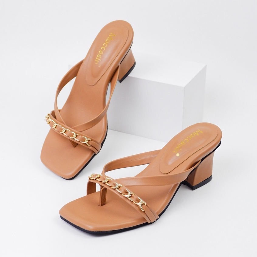 Sepatu Heels Wanita Jepit Strap Rantai MC-MT 02