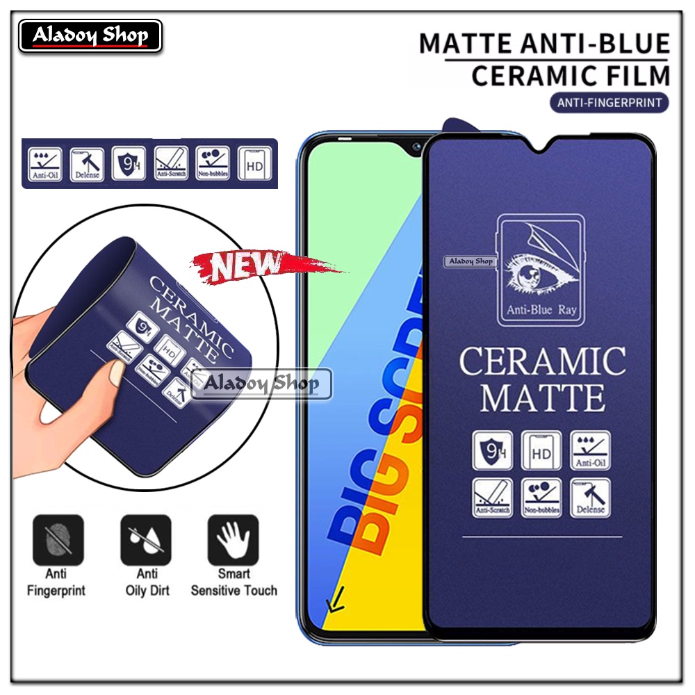 PAKET 3IN1 Anti Gores Blue Matte Anti Glare Infinix Smart 6 Plus + Tempered Glass Camera dan Skin Carbon