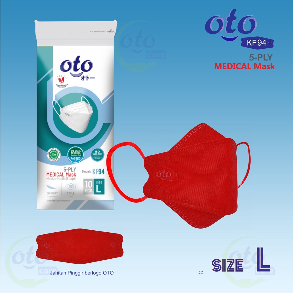 OTO Masker Medis KF94 5Ply Earloop Medical Mask 5 lapis isi 10 pcs