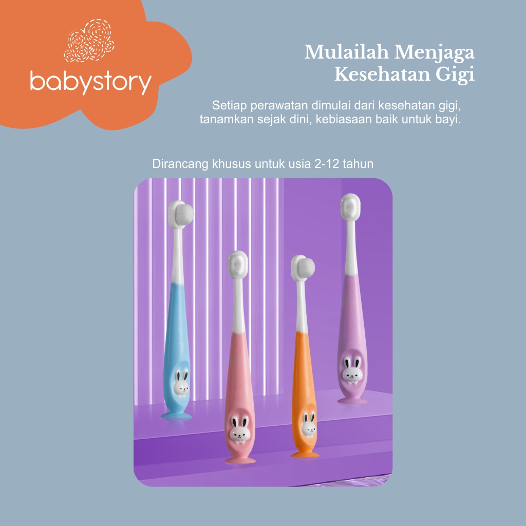 Sikat gigi Bayi Anak Training sikat gigi bayi karakter Toothbrush Kids 1 tahun Karakter Silicon Lembut Bulu Halus