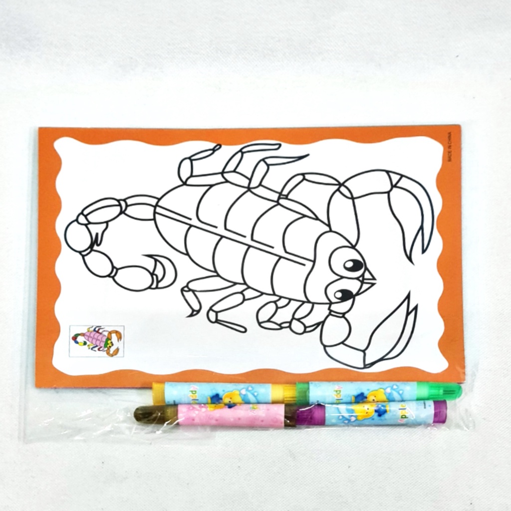 

GG Buku Mewarnai Anak Lembaran 1 Sisi (4 lembar)+spidol warna / Buku Mewarnai