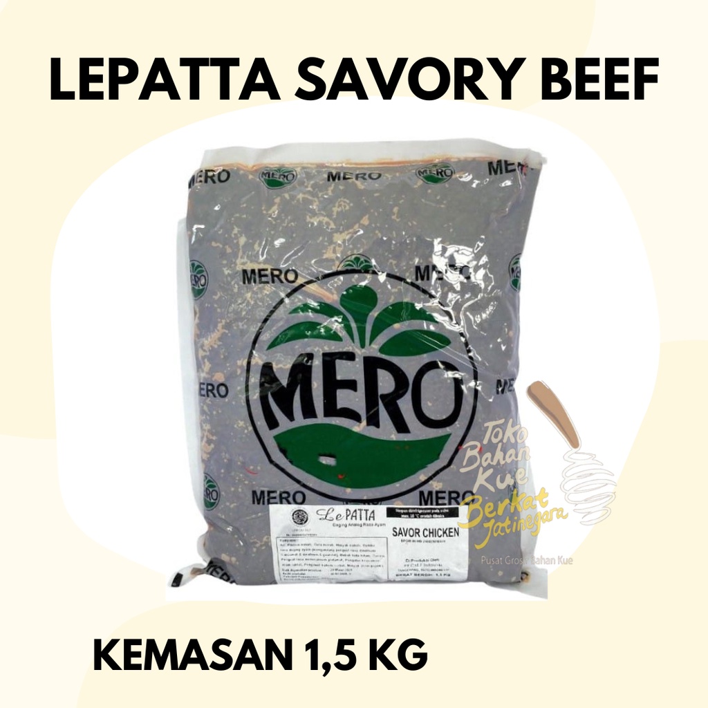 

LEPATTA SAVORY BEEF / ISIAN ROTI DAN KUE DAGING KEMASAN 1,5 KG