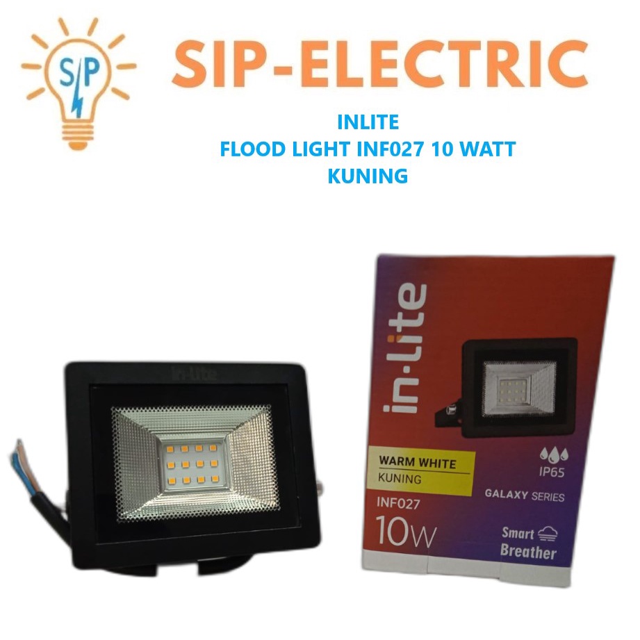 INLITE LAMPU SOROT 10 WATT KUNING / IN LITE FLOOD LIGHT LED 10W INF027