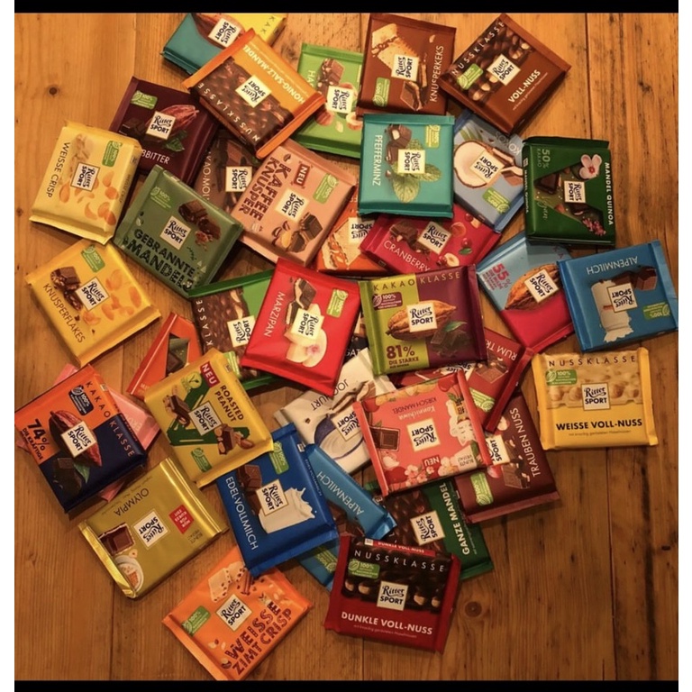 

[ Import ] Coklat ritter sport 100gr/ Cokelat / Ritter sport/ Coklat almond/ Coklat import / Coklat hazelnut / Pappermint / Raspberry & rose