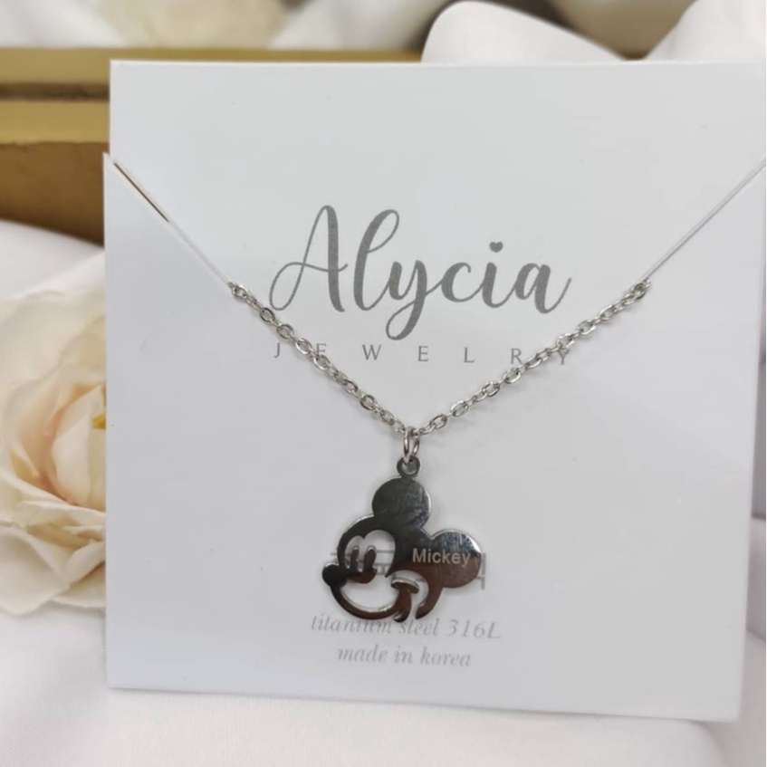 kalung anak silver mickey titanium by alycia anti karat