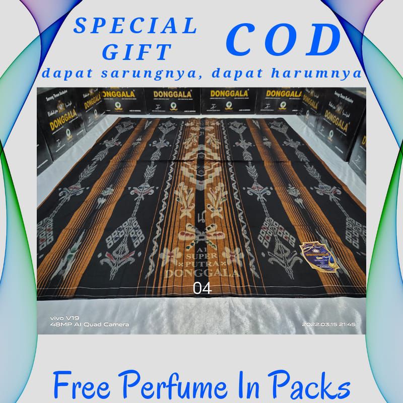 sarung donggala hitam gradasi 3d