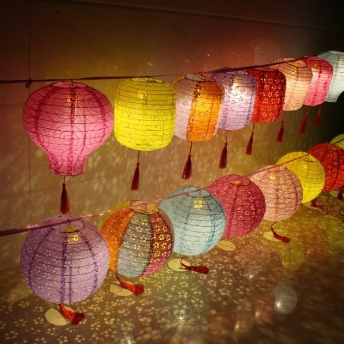 Lampion Kertas Motif Bunga Warna Warni Lampu Lampion Imlek Grosir Sale Ornamen Imlek Harga Grosir Termurah