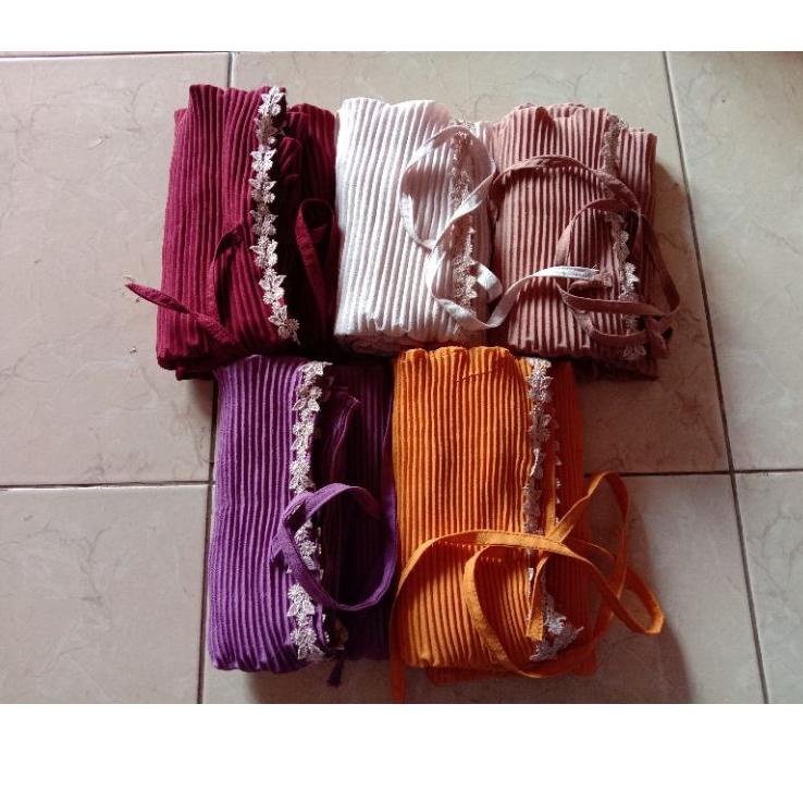 {PWI.20De22r} BERGO MARYAM TALI PLISKET RENDA/Bergo Plisket Lidi Renda Premium - Jilbab Instan - Ker