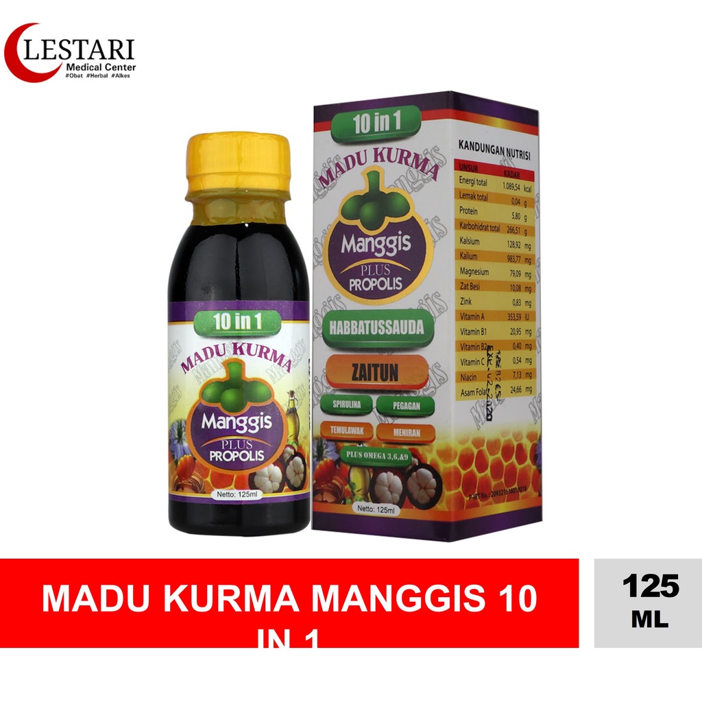 

Madu Kurma Manggis Plus Propolis 10 in 1 125 ml ORIGINAL [ botol]