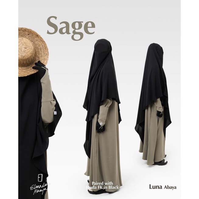 Luna abaya sage Elmadina