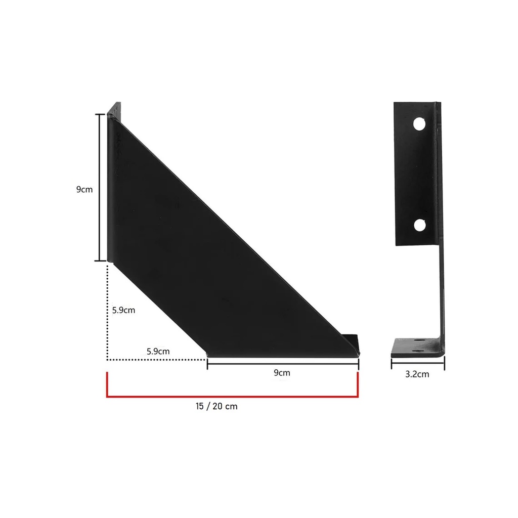 Besi Bracket Siku Dinding Besi Bentuk Tekuk Minimalis 15 cm Lengkap Sekrup dan Fischer