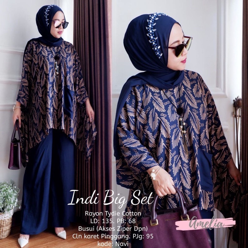 INDI SET BAJU SETELAN WAKA ONE SET BRISSA WAKAWAKA RAYON JUMBO PREMIUM TERBARU