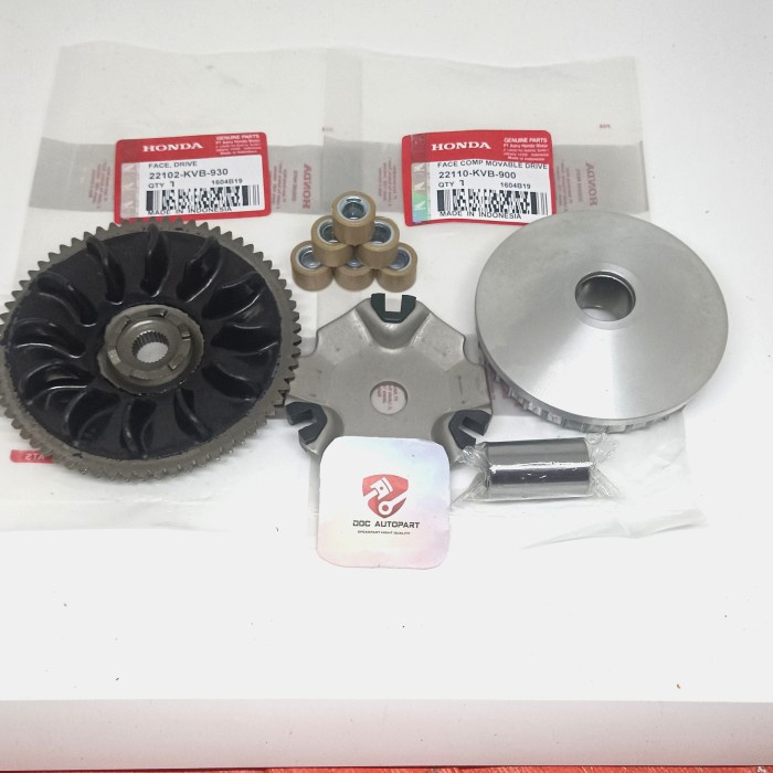 PAKET RUMAH ROLLER ASSY VARIO 110 KARBU + KIPAS LAWAN RUMAH ROLLER VARIO KARBU