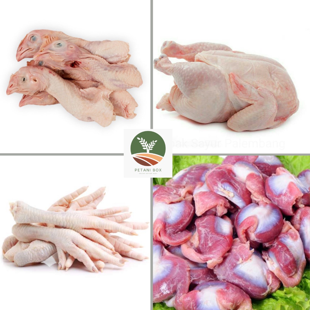 

Kepala ayam / Ceker ayam / Ample Ayam / Ayam potong boiler campur Segar kota Bandung Petani Box