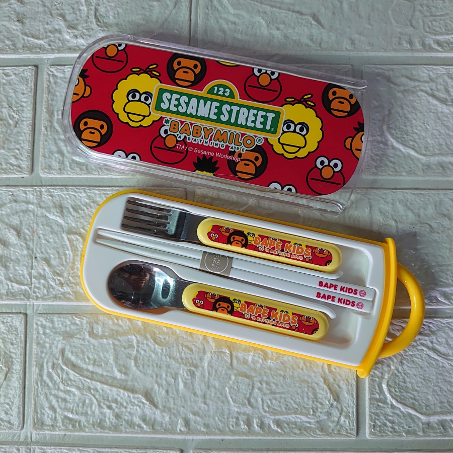 Sesame Street x A Bathing Ape Baby Milo Bape Cutlery Set Original