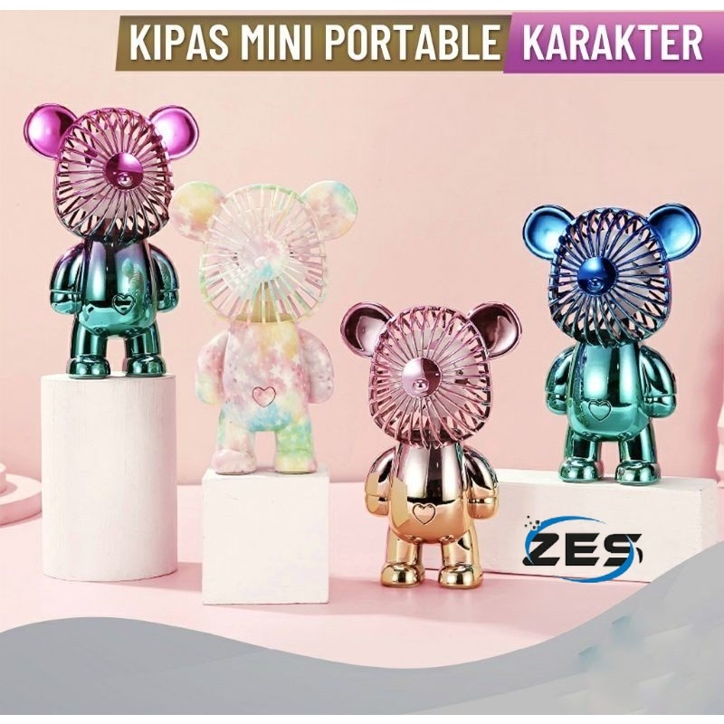 

MF7 - Mini Fan Charger Kipas Bearbrick Kipas Angin Mini Gradasi