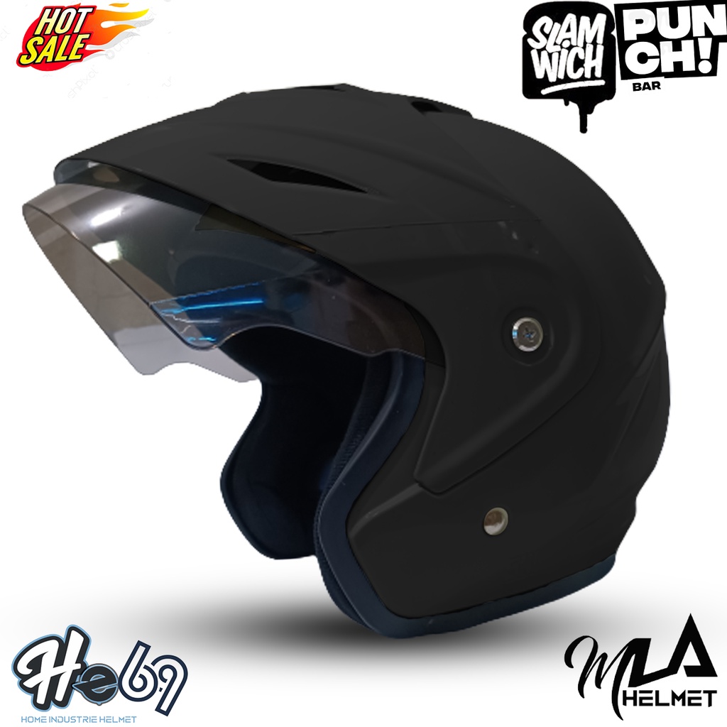 Helm Half Face SNI Dewasa JP5 MLA Polos SOLID Untuk Pria Dan Wanita Dewasa COD