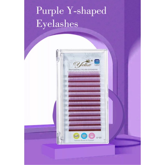 YELIX Purple Y eyelash extension bulu mata