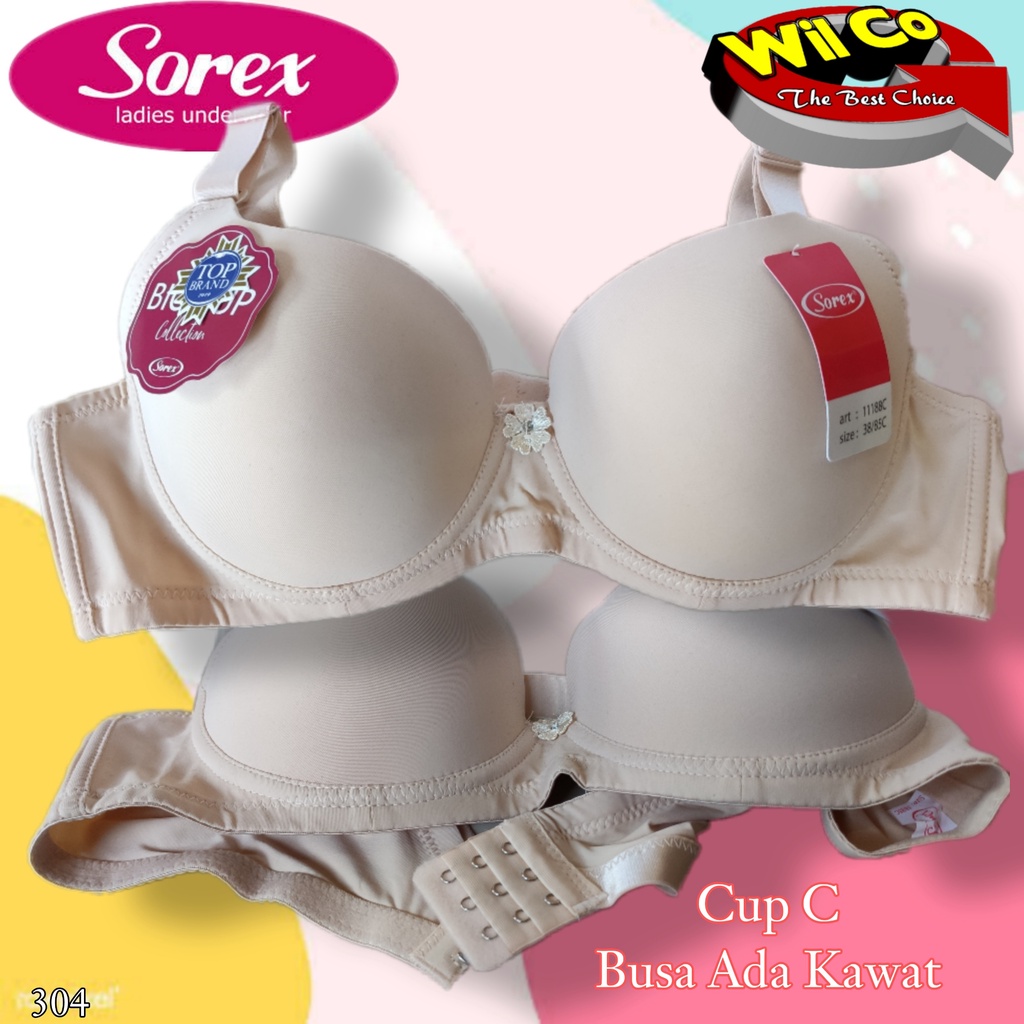 K304 - BRA/BH WANITA SOREX JUMBO BUSA ADA KAWAT CUP C BESAR 36C - 42C  TIGA PENGAIT