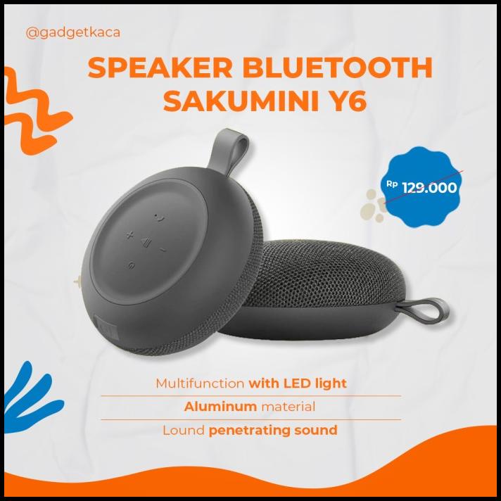Sakumini Y6 Speaker Bluetooth Portable Mini Pocket Wireless Round(J2H6