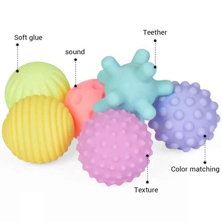 Textured Soft Ball Mainan Bola Karet Anak Bola Karet Mainan Bayi Sensory Play Bola Karet Mainan Anak Mainan Montessori Anak Mainan Mandi Anak 327-1