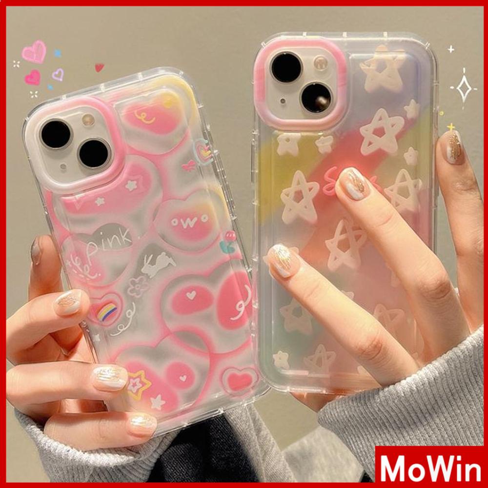 For iPhone 14 Pro Max iPhone Case Clear Case TPU Soft Case Airbag Reinforced Shockproof Heart shaped Star Compatible with iPhone 13 Pro Max iPhone 12 Pro Max 11 7Plus 6Plus XR