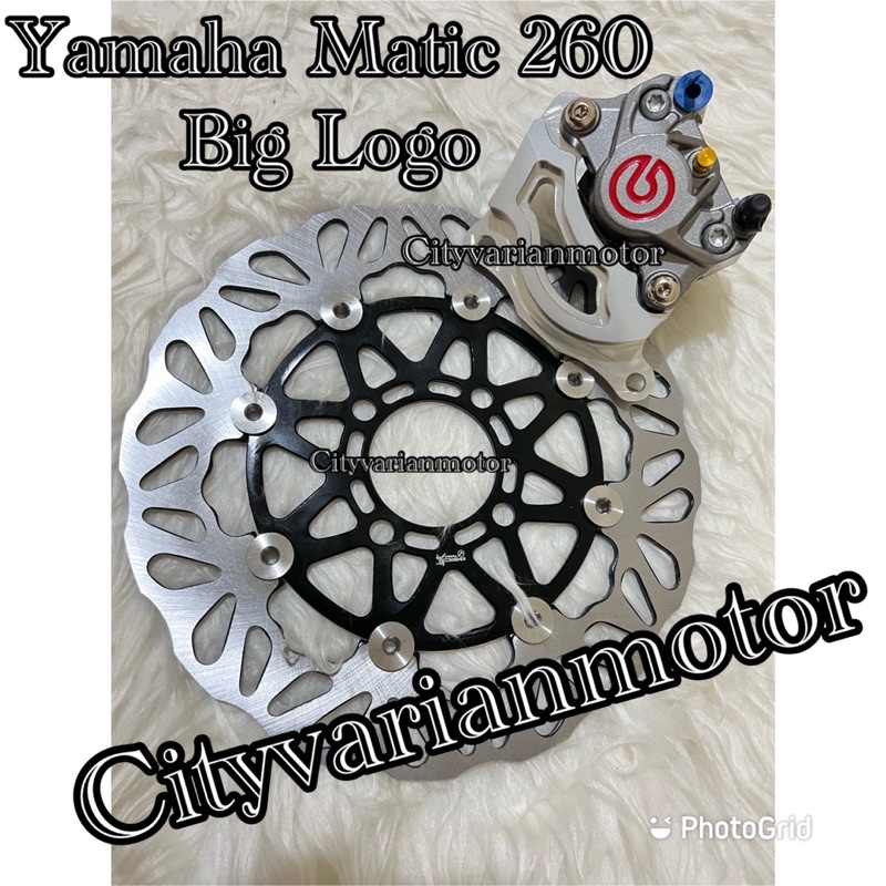 Paket Kaliper Big Logo Plus Piringan Disk Cakram Depan m- PSM 260 Plus Breket Kaliper 2p Piston 260MM Honda Matic Vario 125 150 Vario New Mio Beat Scoopy new Mio Sporty