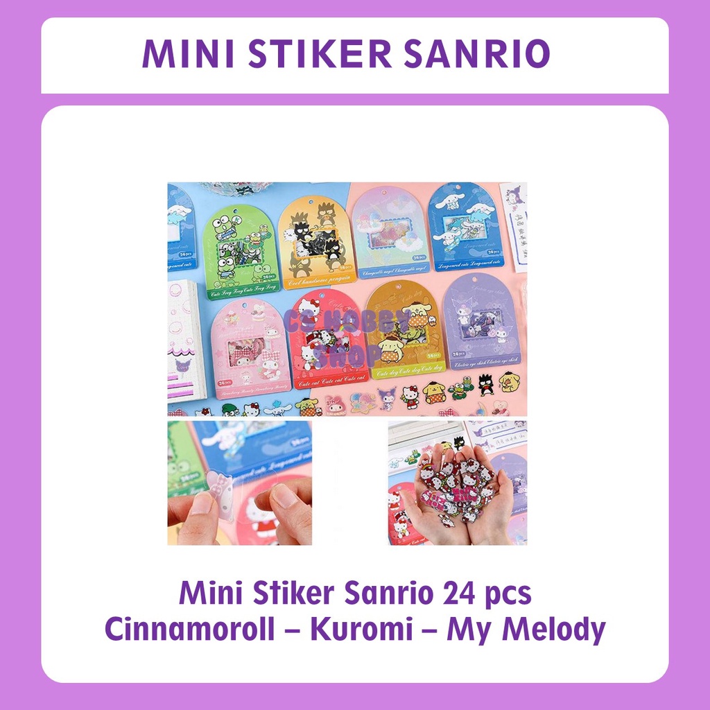 

Mini Stiker 24 PCS Sanrio Cinnamoroll My Melody Kuromi Hello Kitty