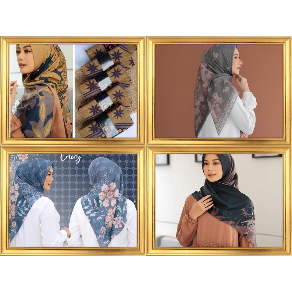 HIJAB SEGI EMPAT VOAL PREMIUM MOTIF LASER CUT AHS03