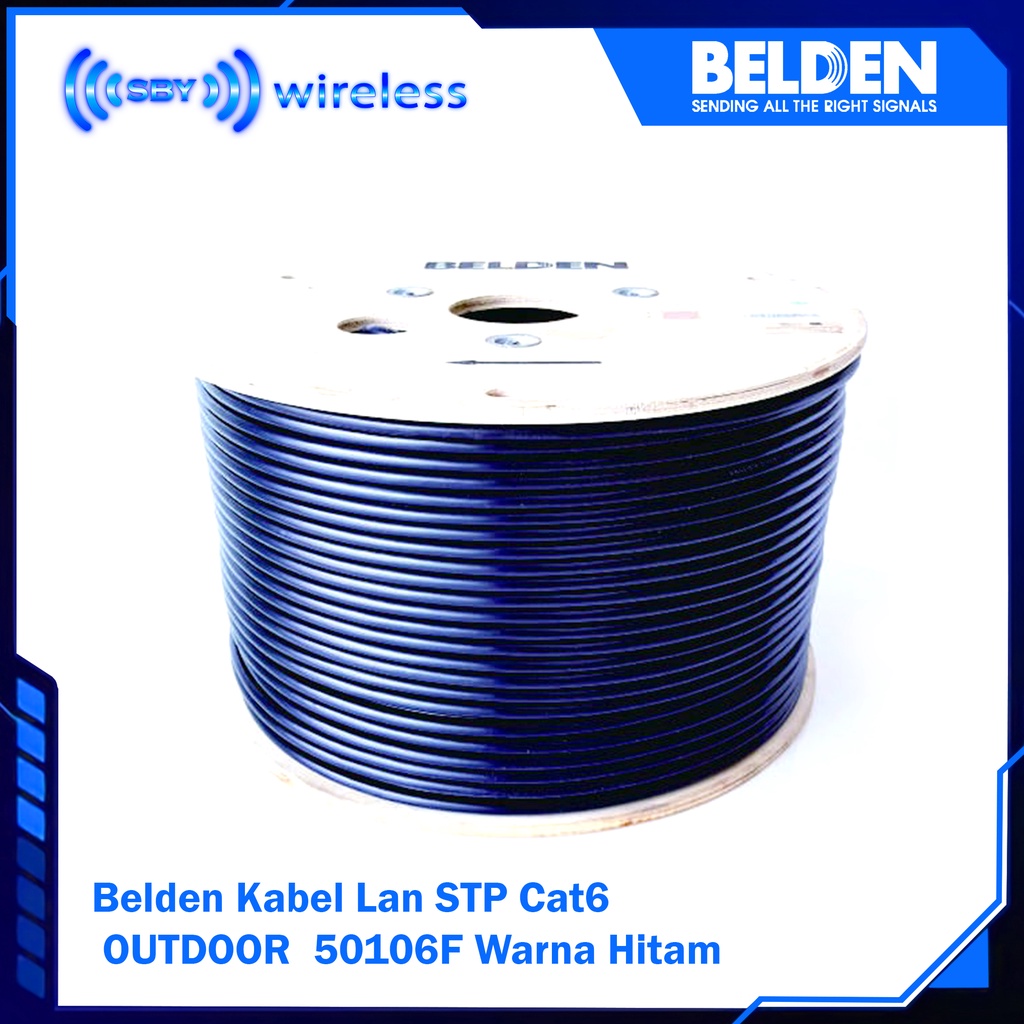 Belden Kabel Lan FTP/STP Cat6 Belden OUTDOOR Cat 6 50106F Warna Hitam Original