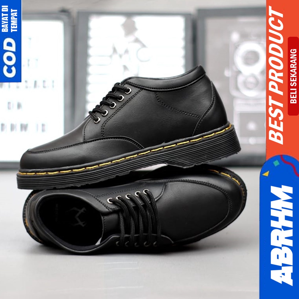 Sepatu Formal Kerja Pantofel Pria Docmart Low Boots Hitam Abrhm RIBERY SLOP