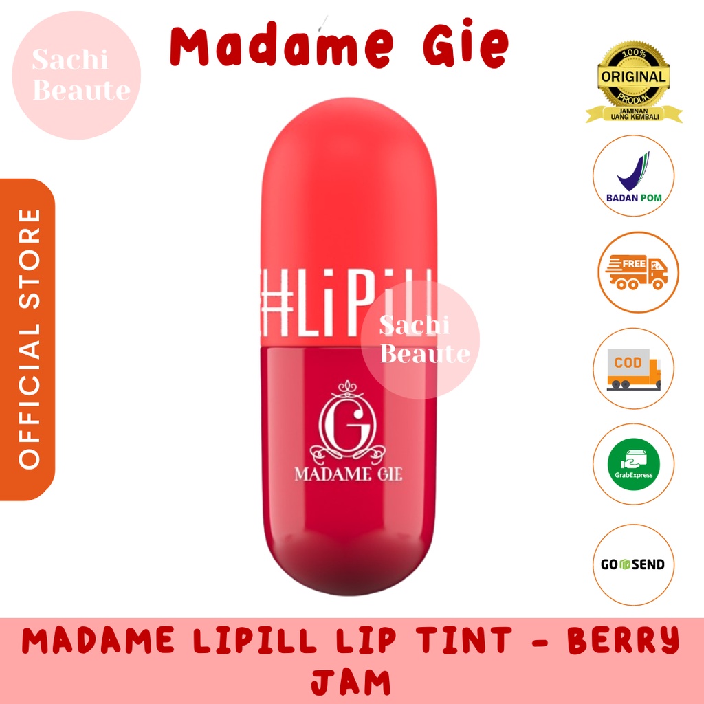 Madame Gie Madame LiPill MakeUp Lip Tint Long Lasting &amp; Moisturizing Lips - Berry Jam