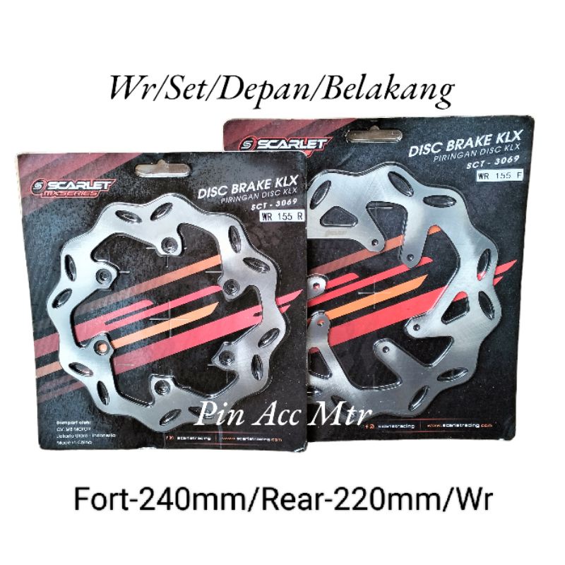 Piringan Disc cakram set Depan/Belakang SuperMoto Scarlet pnp Mtr KLX150/CRF150/WR155 PNP