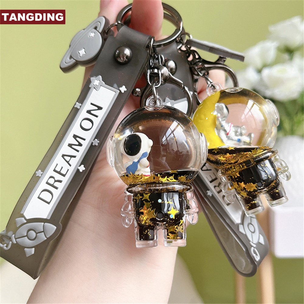 [COD Tangding] Kartun Transparan Astronot Gantungan Kunci Tas Lucu Liontin Gantung Ornamen Spaceman Keyring