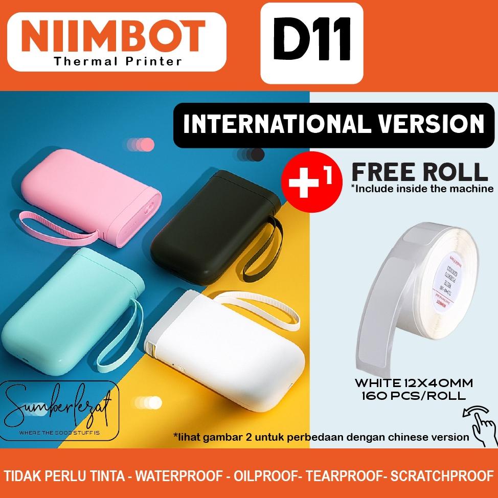 

[ FREE LABEL ] NIIMBOT D11 MINI PORTABLE WIRELESS BLUETOOTH LABEL THERMAL PRINTER TERLARISS...,,,,,