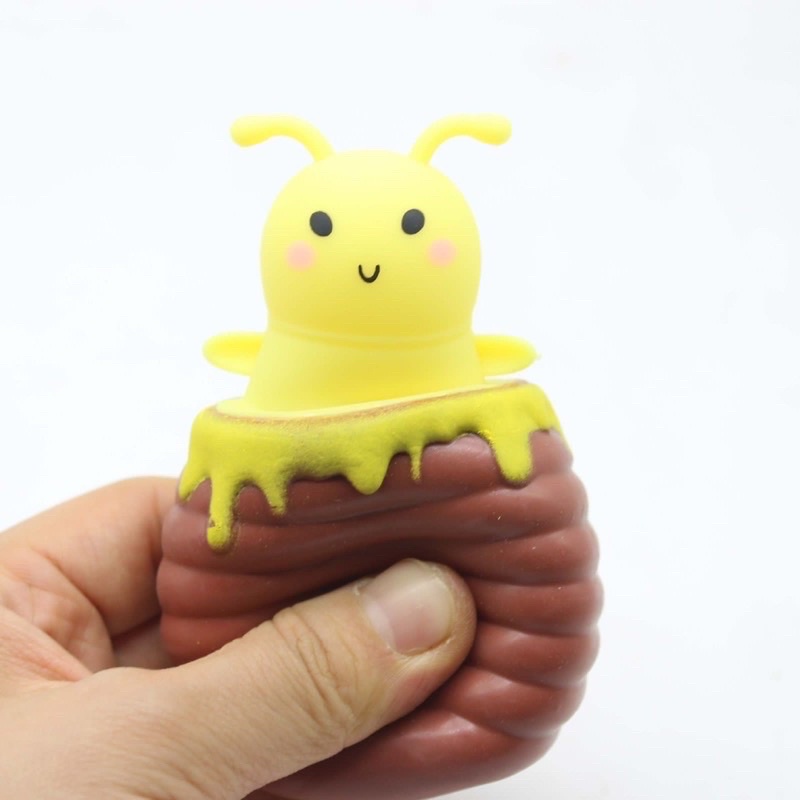 Mainan Squishy Winnie The Pooh &amp; Bee Pop it Karet Silikon Balon Silicone Pencet Lentur Aman Promo mitra