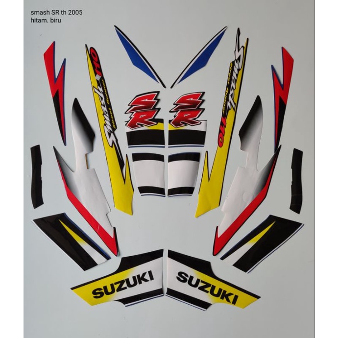 STRIPING ORI SUZUKI SMASH SR Th 2005/Hitam Biru