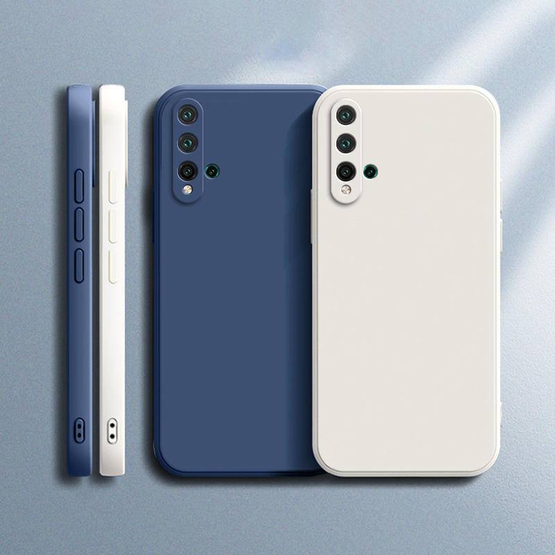 Original Casing Ponsel Untuk Huawei Nova 5 5i Pro 5Z 5T 5E Persegi Silikon Cair Nova5 5iPro Lembut Mewah Shockproof Tipis Cover