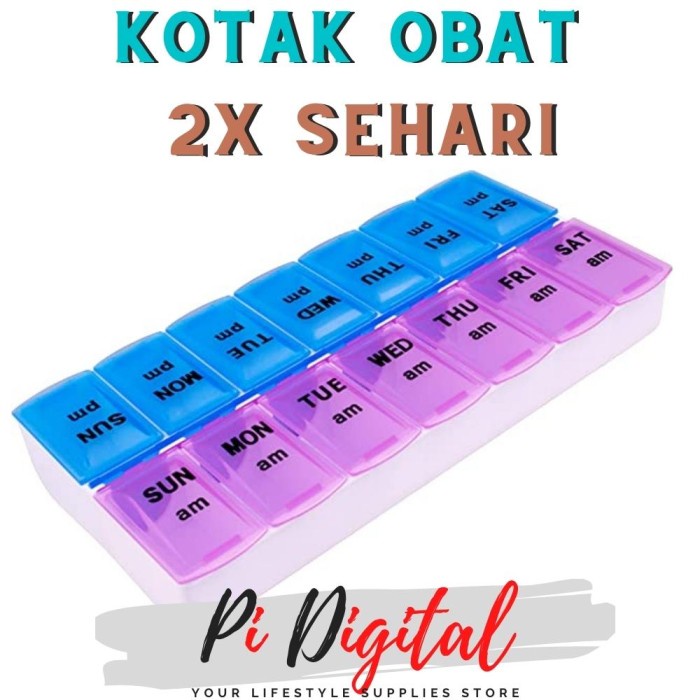Pill Box Kotak Tempat Obat Untuk 7 Hari Dengan Dosis 2x Sehari
