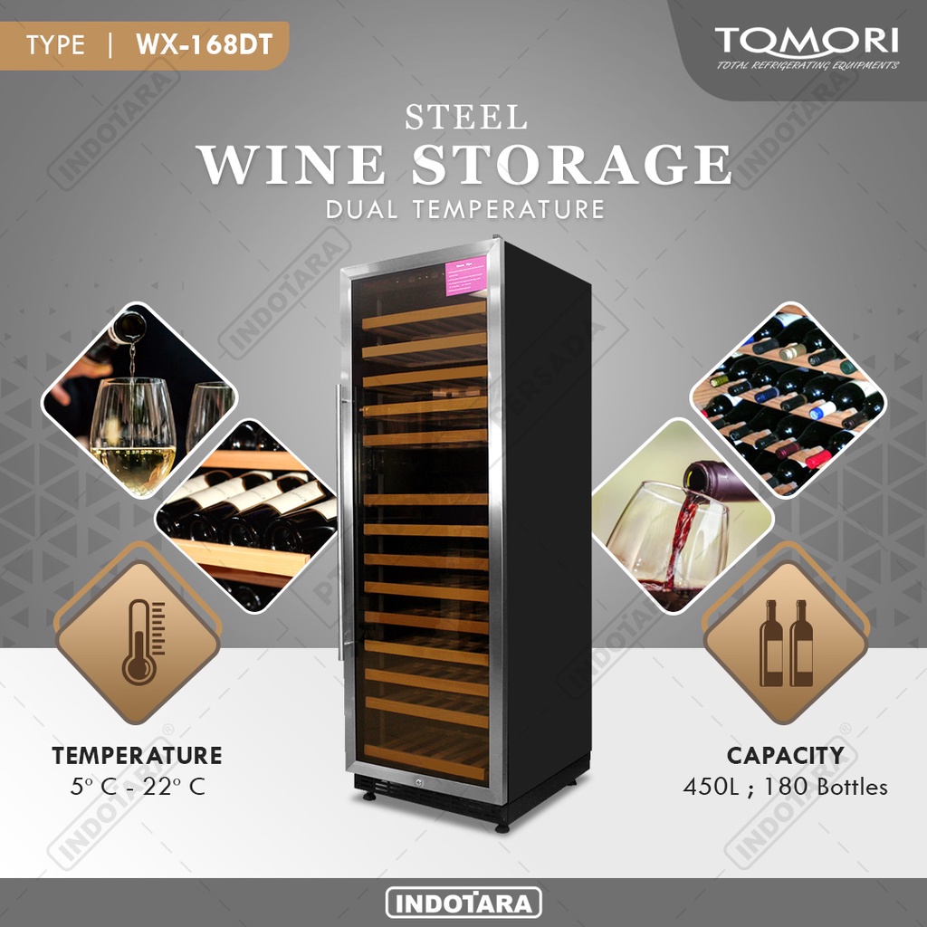 Wine Cooler | Tomori Wine Storage Steel WX-168DT