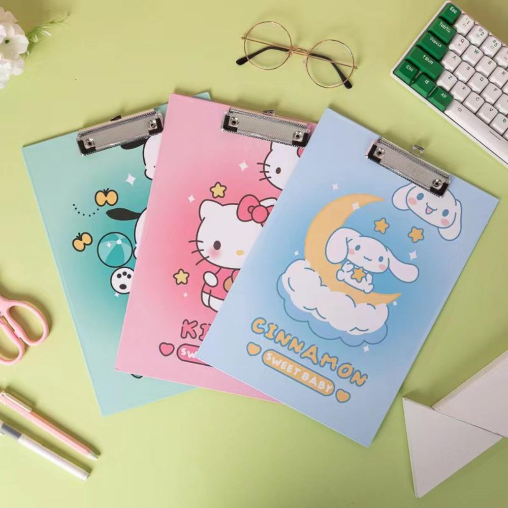 Mxbeauty Papan Jepit Tulisan Kantor Kuromi Menu Folder Siswa A4 Alas Tulisan Stationary Paper Organizer